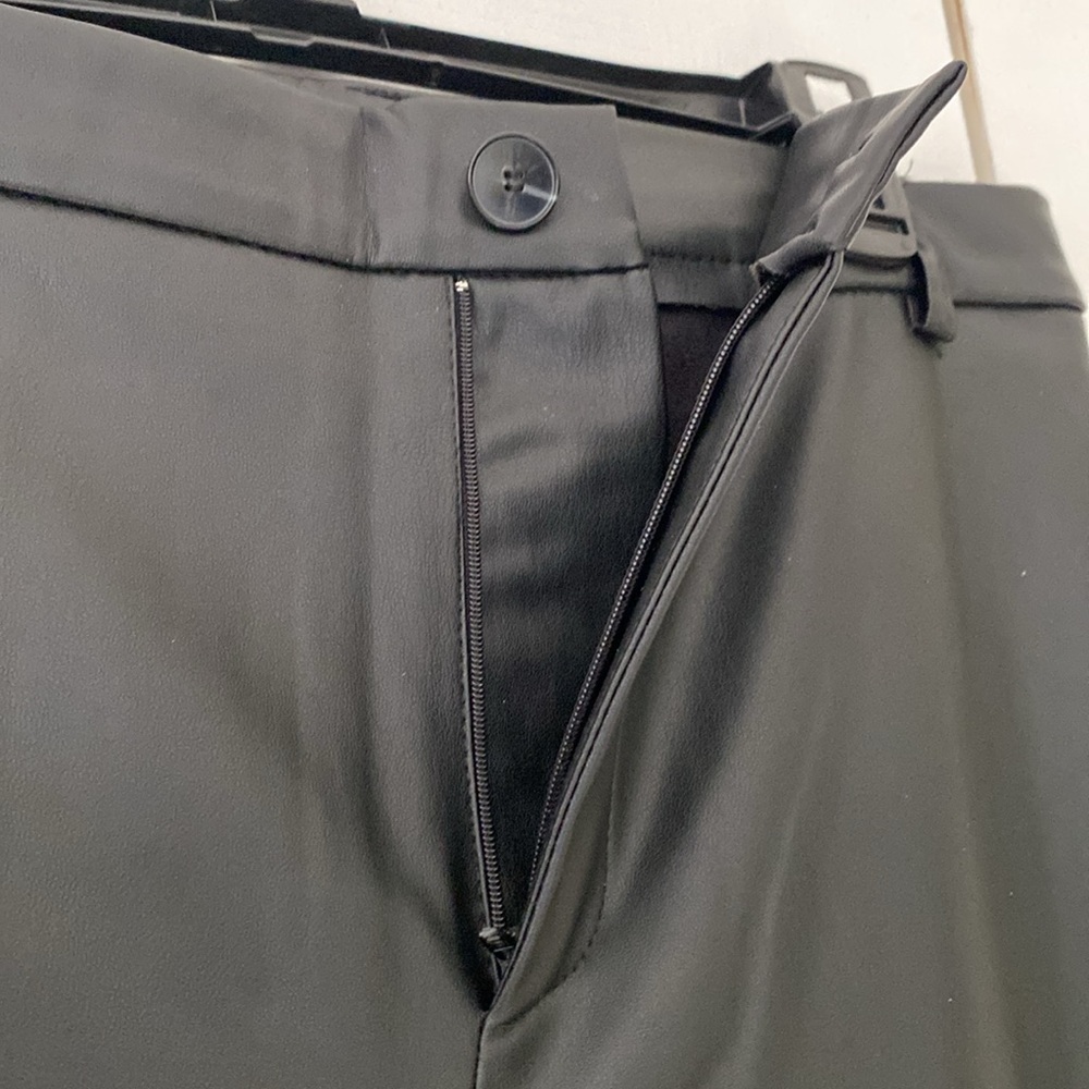 Zara | Wide Leg High Waisted Faux Leather Trousers - Picture 4 of 8